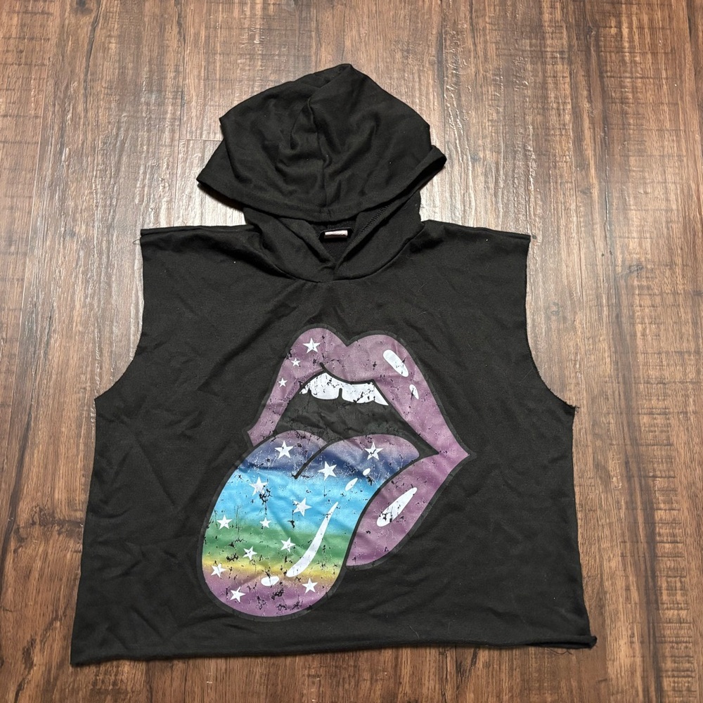 Miss Popular Hooded Tank Top with Colorful Graphic girls M